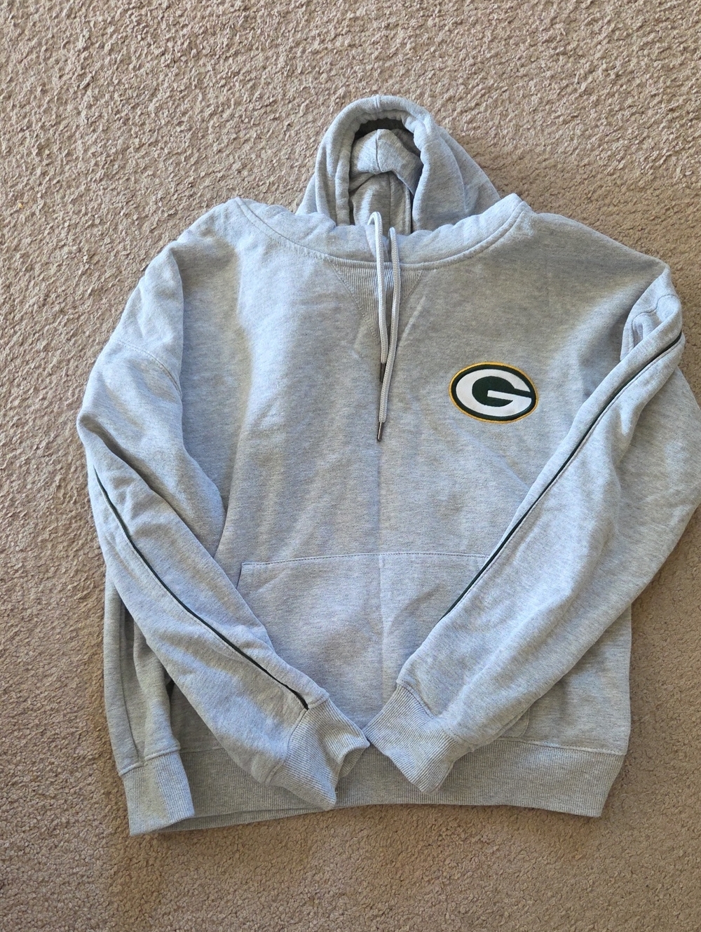 NFL Green Bay Packers Gray Team Apparel Hoodie, Size L